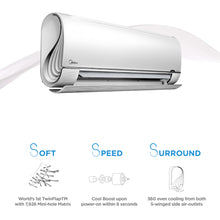 Load image into Gallery viewer, Midea Breezeless 2.6kw / 3.5 kw Split Air Conditioner 6 seconds 360 even cooling
